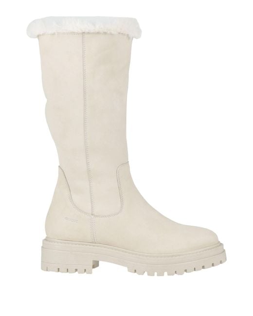 Geox White Boot Leather, Textile Fibers