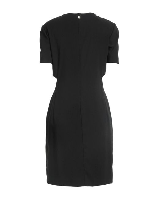 DSquared² Black Cutout Flared Crepe Mini Dress