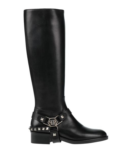 Philipp Plein Black Boot Leather