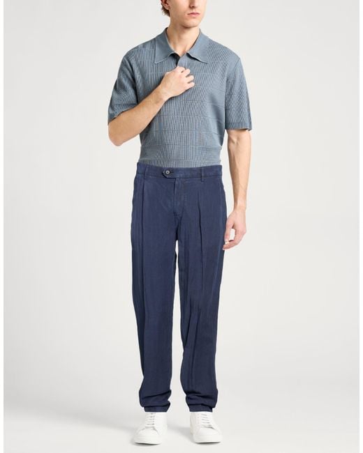 Eleventy Blue Platinum Pants Lyocell, Linen, Cotton for men