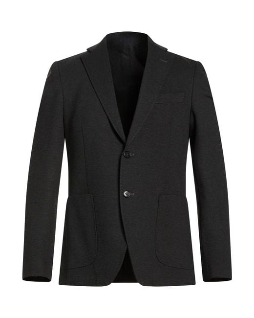 Tombolini Black Charcoal Blazer Cotton, Polyamide, Elastane for men