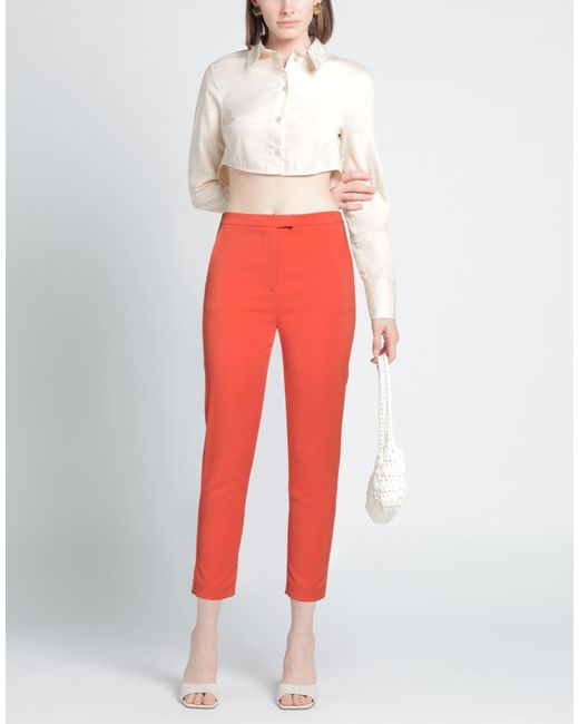 Patrizia Pepe Red Pants Polyester, Elastane