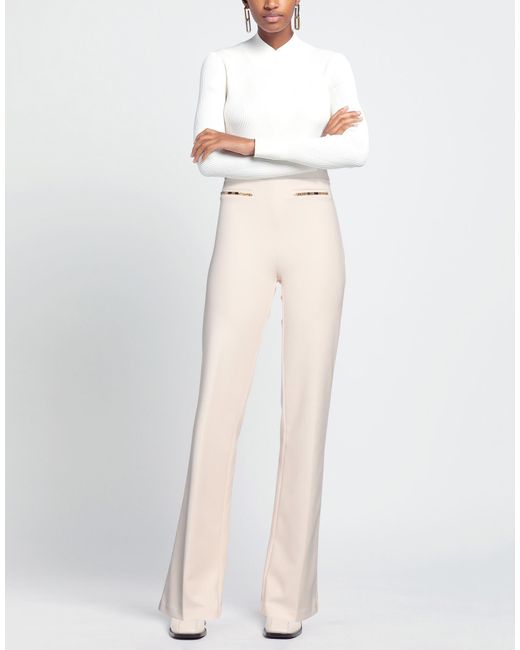 Elisabetta Franchi White Pants Polyester, Elastane