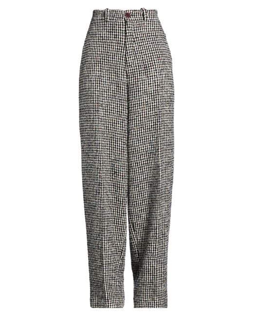 Alysi Gray Pants Virgin Wool, Polyester, Polyamide, Silk