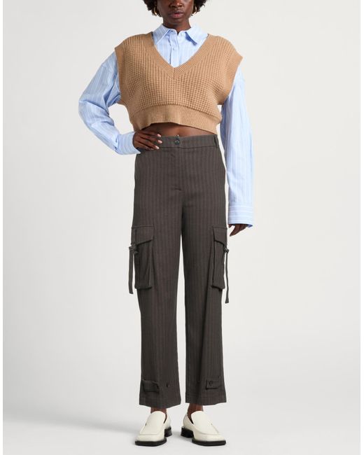 ViCOLO Gray Pants Polyester, Viscose, Elastane