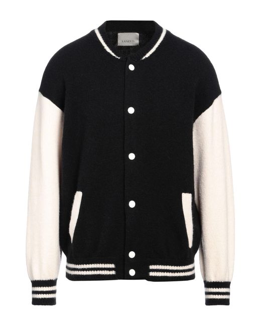 Laneus Black Jacket Cashmere, Silk, Polyester for men
