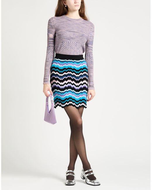 Missoni Blue Midnight Mini Skirt Viscose, Wool, Polyamide
