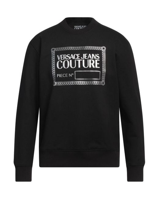 Versace Jeans Couture Black Sweatshirt Cotton, Elastane for men