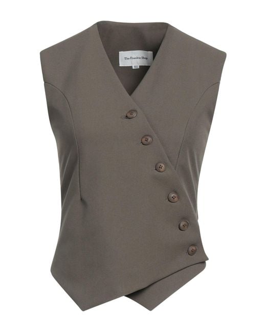 Frankie Shop Gray Tailored Vest Polyester, Rayon, Elastane