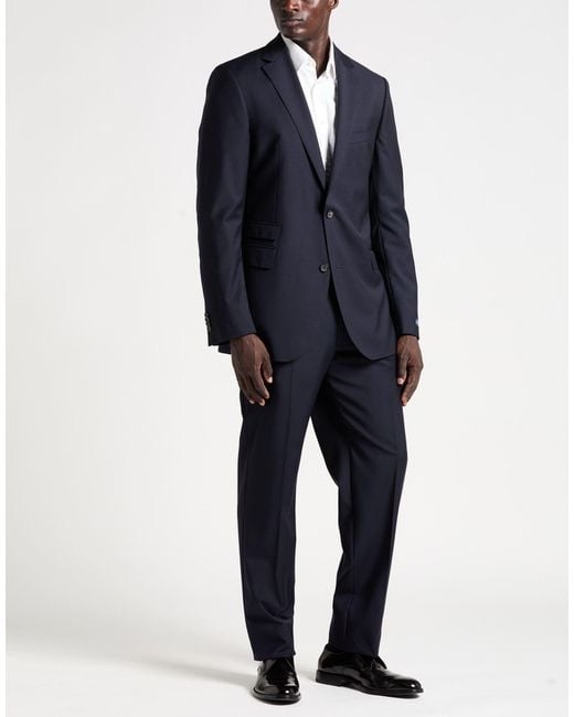 EDUARD DRESSLER Blue Midnight Suit Wool, Mohair Wool for men