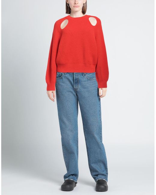 Erika Cavallini Semi Couture Red Tomato Sweater Virgin Wool, Cashmere