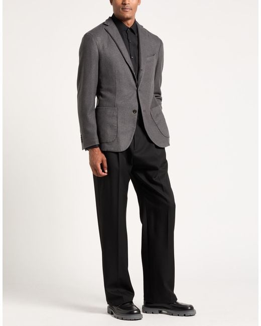 Boglioli Black Blazer Cashmere, Virgin Wool, Polyester for men