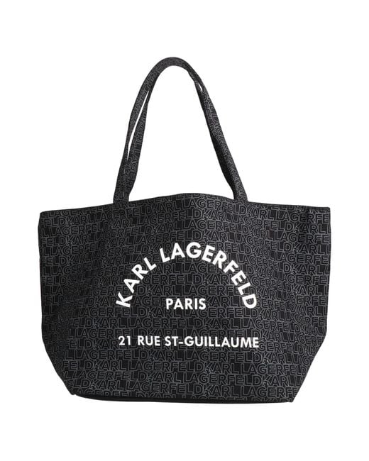 Karl Lagerfeld Black Shoulder Bag Organic Cotton, Cotton