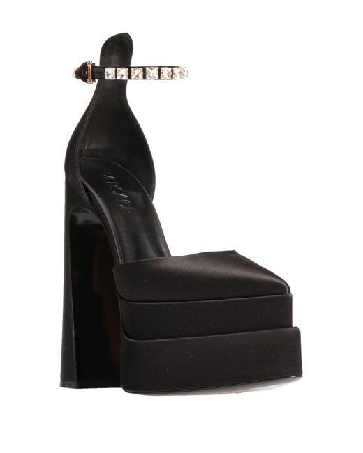 Versace Black Medusa Satin Platform Pump
