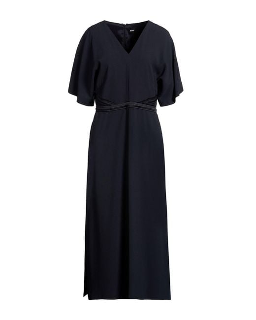 Boss Blue Midi Dress Acetate, Viscose