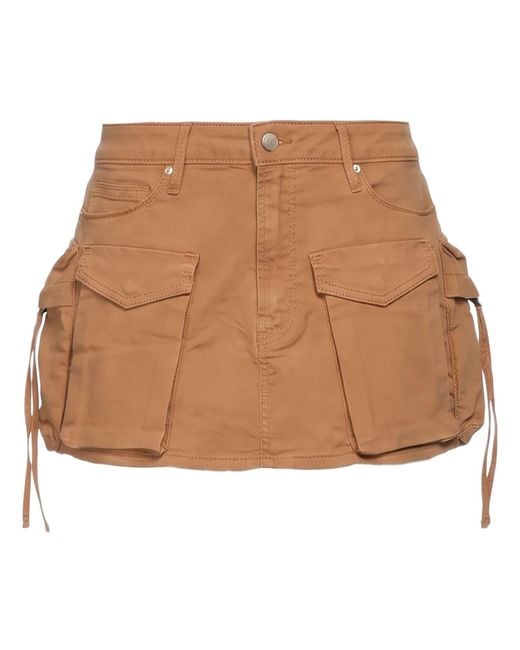 GOOD AMERICAN Brown Mini Skirt Cotton, Recycled Cotton, Elastane
