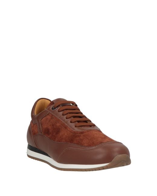 Testoni Brown Sneakers Leather for men