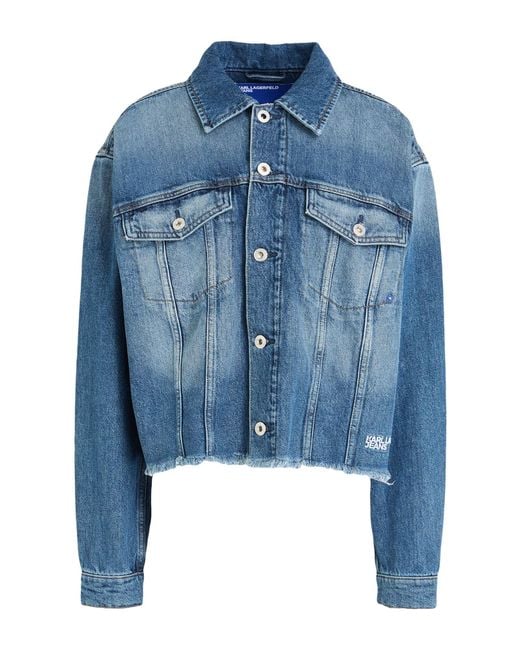 Karl Lagerfeld Blue Denim Outerwear