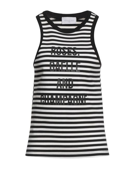 Gaelle Paris Black Tank Top Viscose, Polyamide, Elastane
