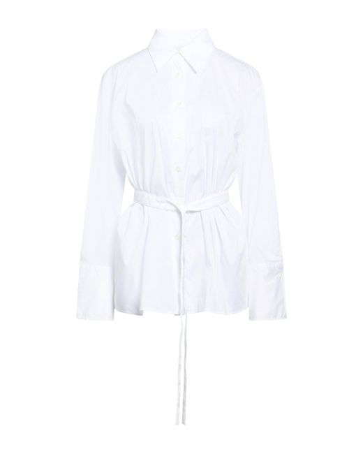 Liviana Conti White Shirt Cotton, Polyamide, Elastane