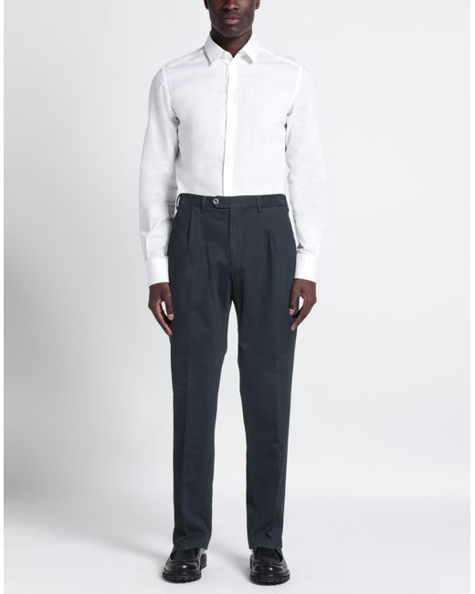 Germano Blue Pants Cotton, Elastane for men