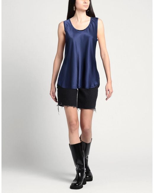 Rsvp Blue Top Silk, Elastane