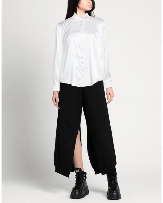 Camicettasnob White Ivory Shirt Silk, Elastane