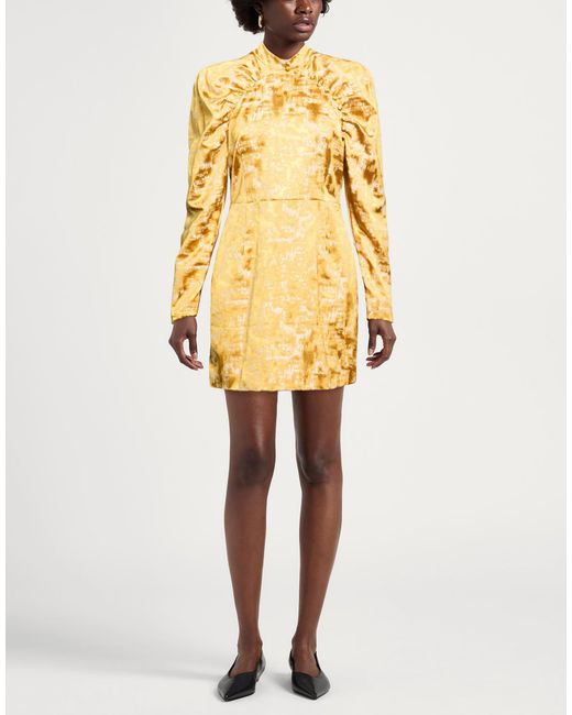 WEILI ZHENG Metallic Mini Dresses