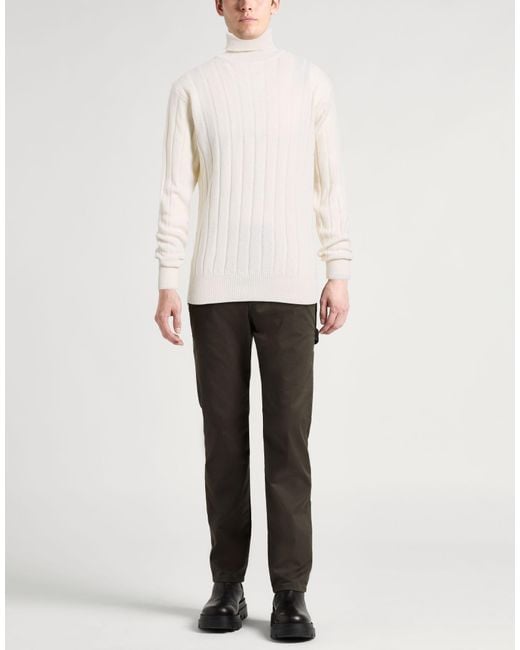 Lardini White Turtleneck Virgin Wool, Cashmere for men