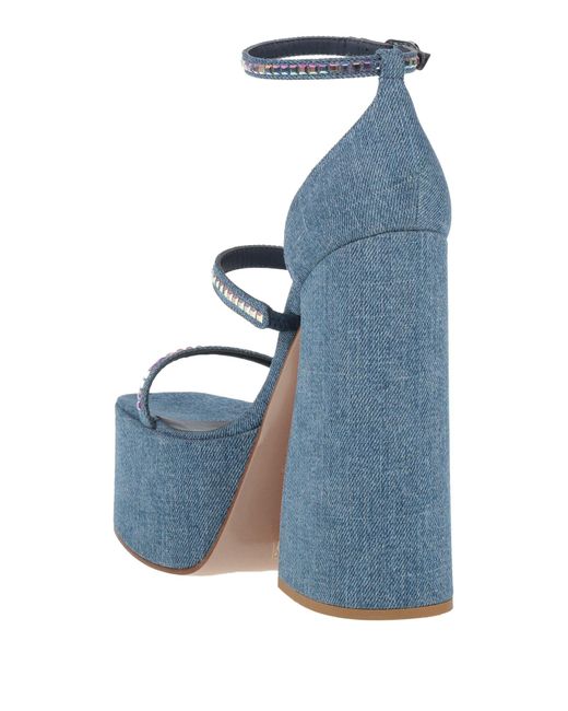 Le Silla Blue Sandals Textile Fibers