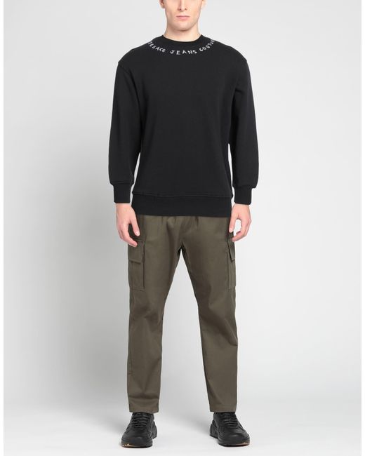 Versace Jeans Couture Black Sweatshirt Cotton, Elastane for men