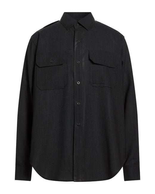 Maison Margiela Black Charcoal Shirt Wool for men