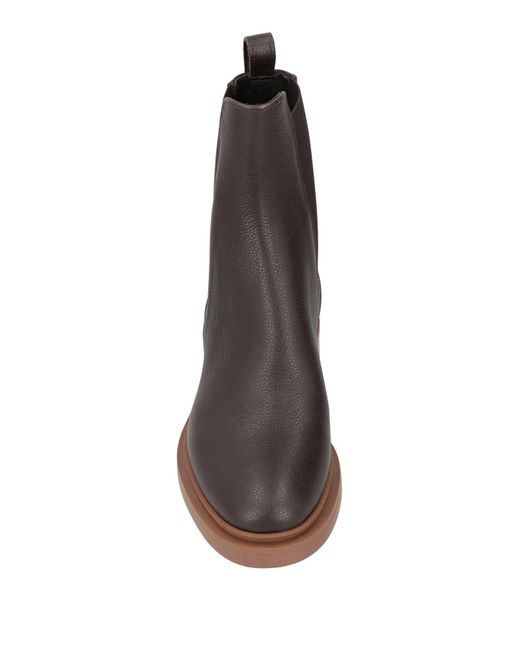 Lorenzo Mari Brown Dark Ankle Boots Leather