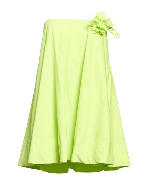 SILENCE LIMITED Green Mini Dress Cotton, Polyamide, Elastane