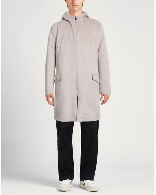 KIRED Gray Cream Coat Polyester, Acrylic, Wool for men