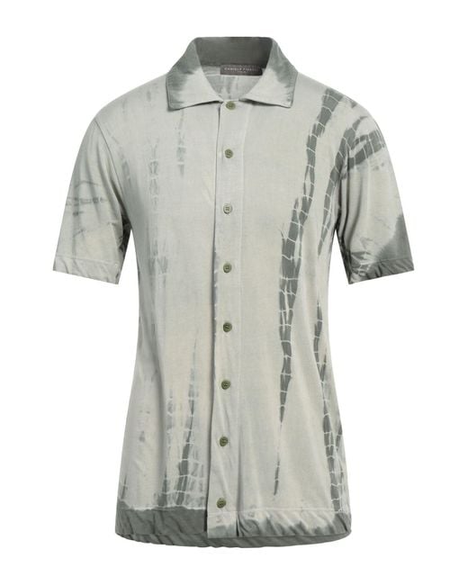 Daniele Fiesoli Gray Shirt Cupro, Cotton for men
