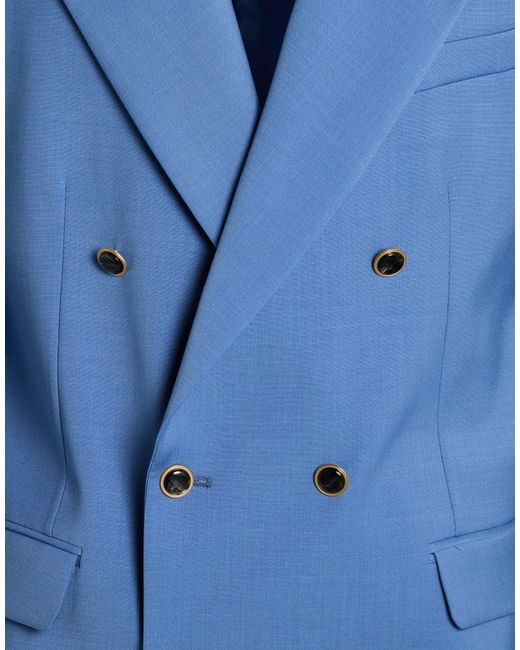 MARSĒM Blue Suit Polyester, Wool, Elastane for men