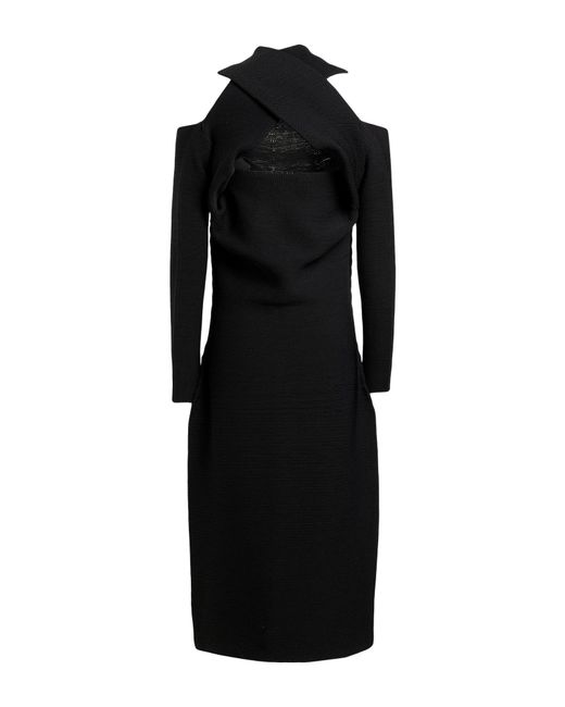 Philosophy Di Lorenzo Serafini Black Midi Dress Polyester
