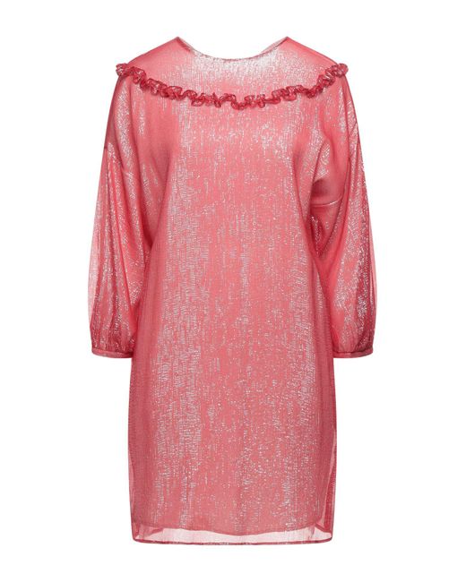 Roseanna Pink Mini Dress Silk, Metallic Polyester