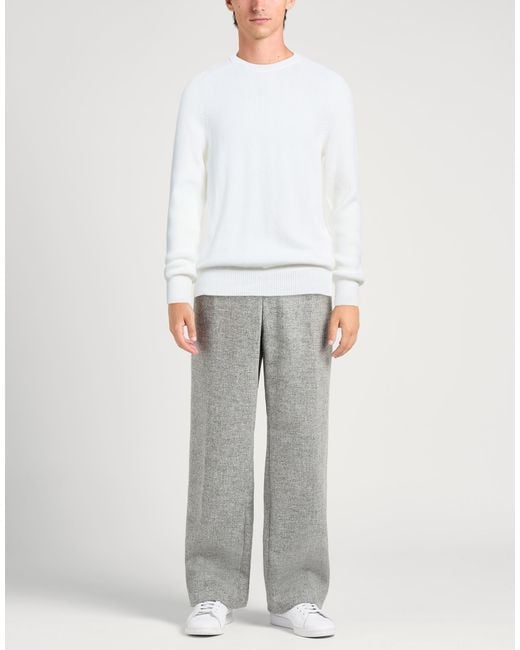Alpha Studio White Ivory Sweater Cotton for men