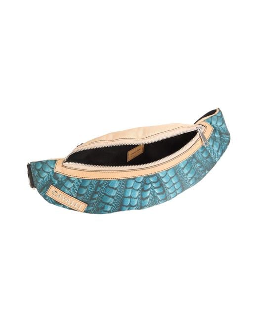Roberto Cavalli Blue Belt Bag Textile Fibers for men