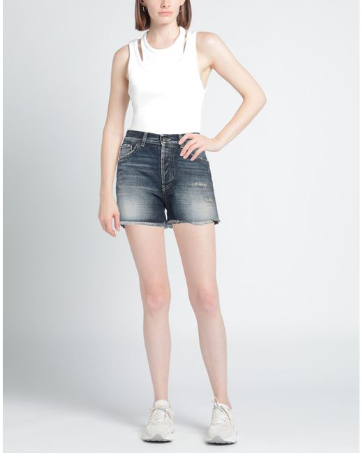 Dondup Blue Denim Shorts Cotton