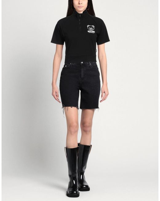 Moschino Black T-Shirt Cotton, Elastane