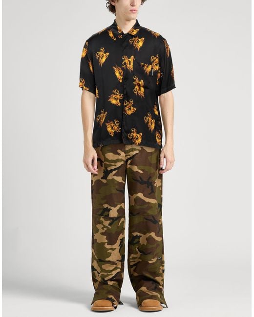 Palm Angels Black Shirt Viscose for men