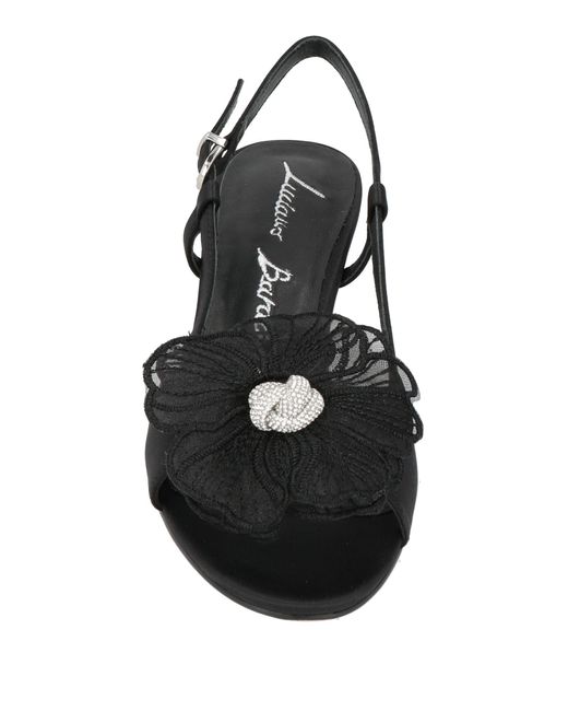 Luciano Barachini Black Sandals Textile Fibers