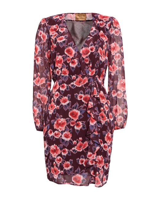 ALESSIA SANTI Red Plum Mini Dress Polyester