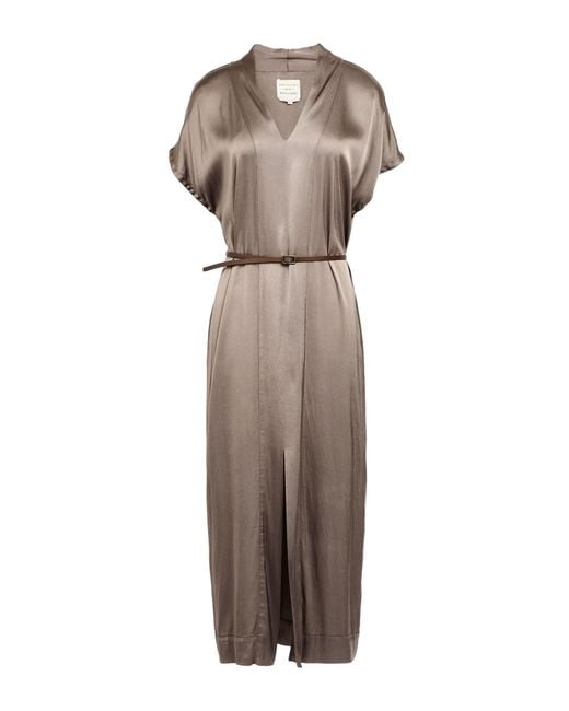 ALESSIA SANTI Natural Taupe Midi Dress Viscose, Elastane
