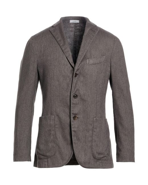 Boglioli Gray Blazer Cotton, Linen, Polyester, Elastane for men