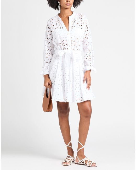 120% Lino White Mini Dress Linen