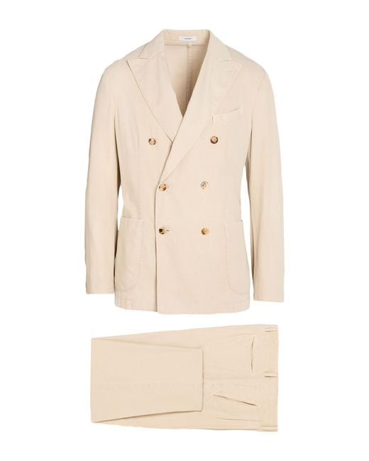 Boglioli Natural Suit Cotton, Silk for men